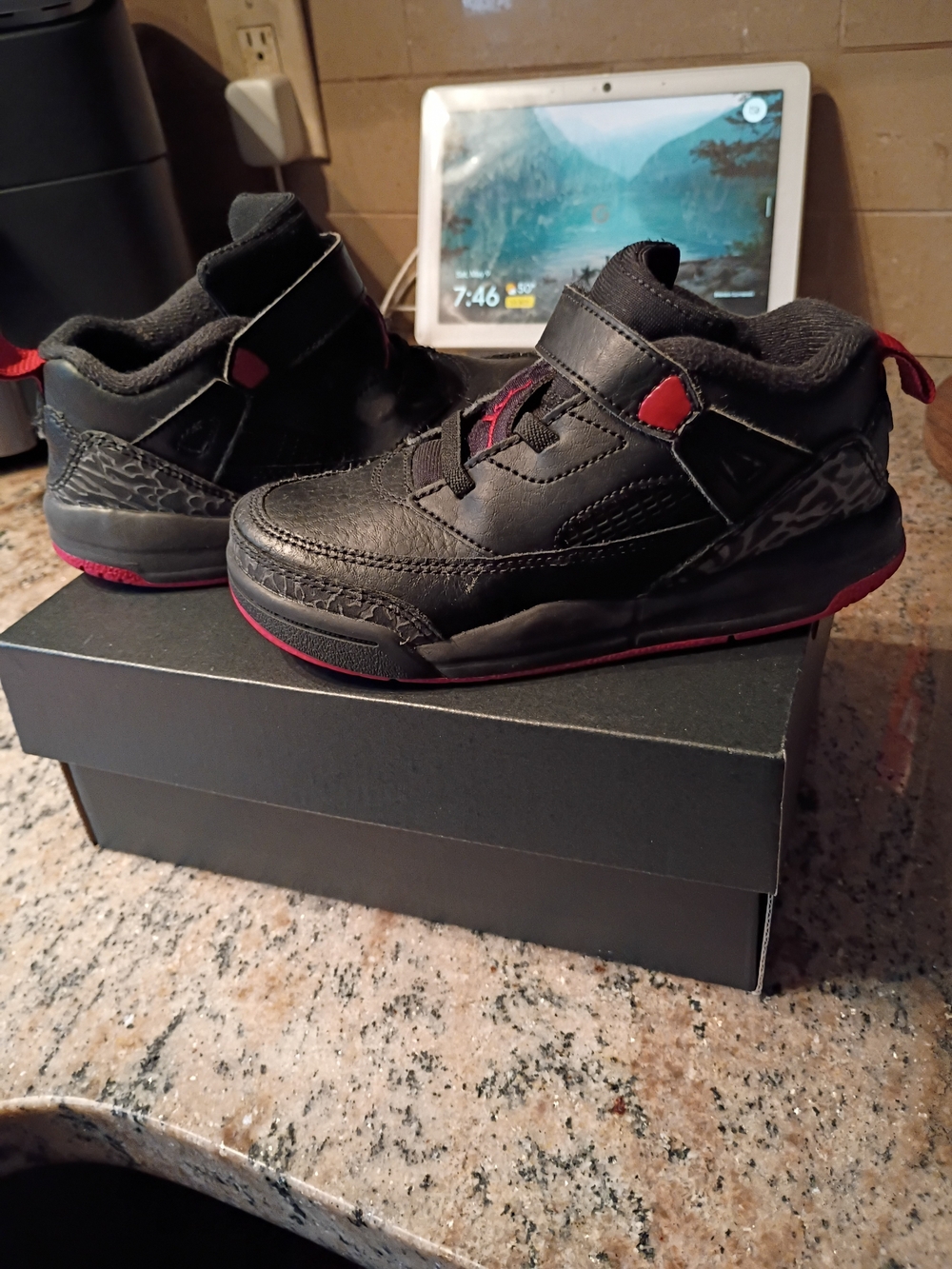 Jordan Kids Black and Red Athletic Sneakers - Brand Unspecified